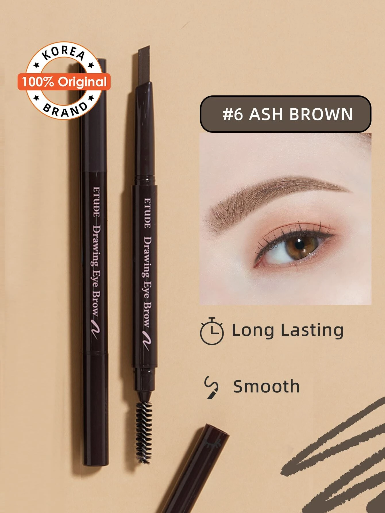 Etude House New Drawing Eye Brow 0.25G Size Up (#6 Black)